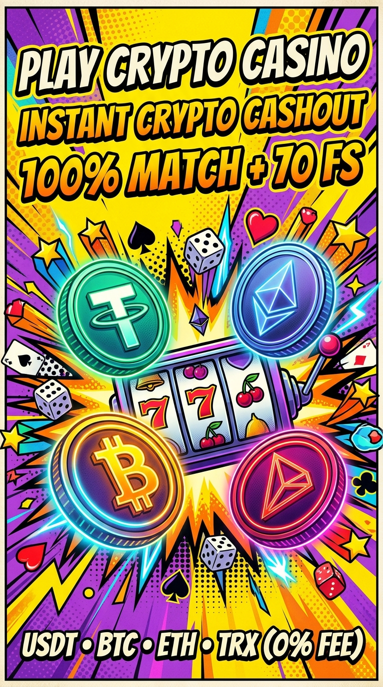 Riobet Crypto Casino Vertical Banner — Instant Crypto Cashout, 100% Match + 70 FS, Play Crypto Casino