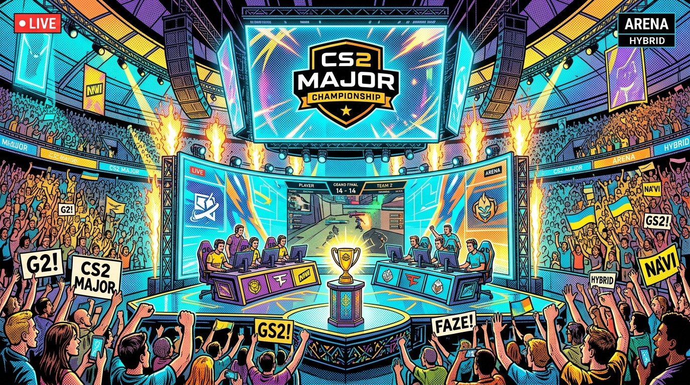 CS2 Major Championship Arena with Live Esports Tournament Action