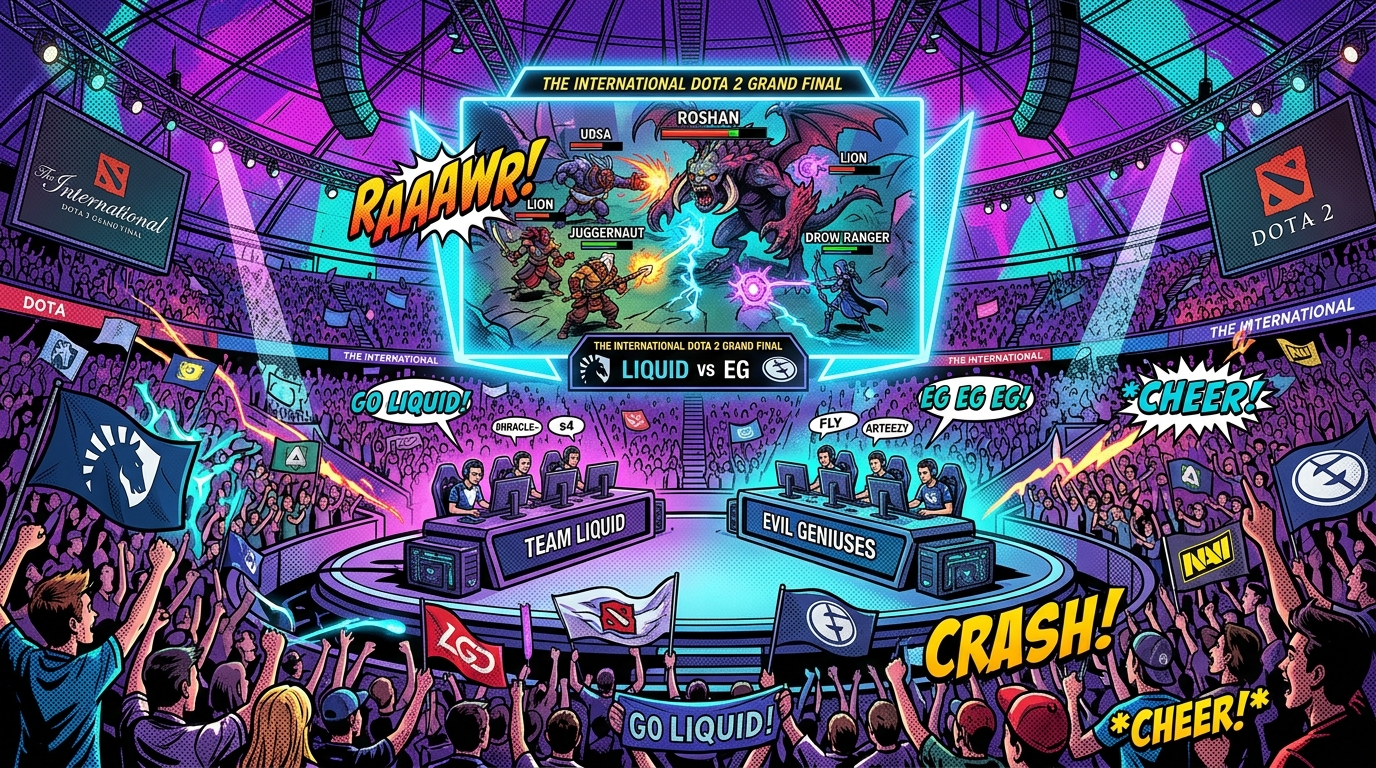 The International Dota 2 Grand Final Championship Arena with Live Hologram Battle