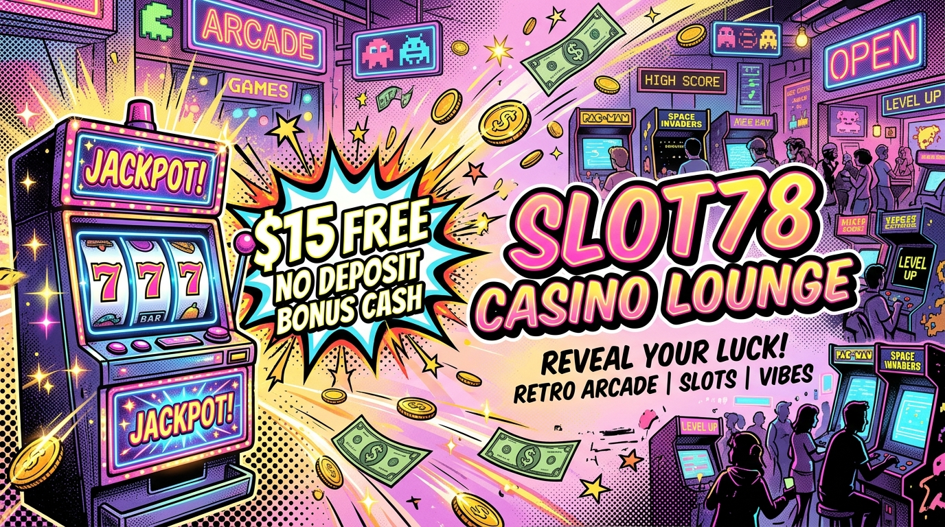 Slot78 Casino Retro Arcade Lounge & $15 No Deposit Showcase
