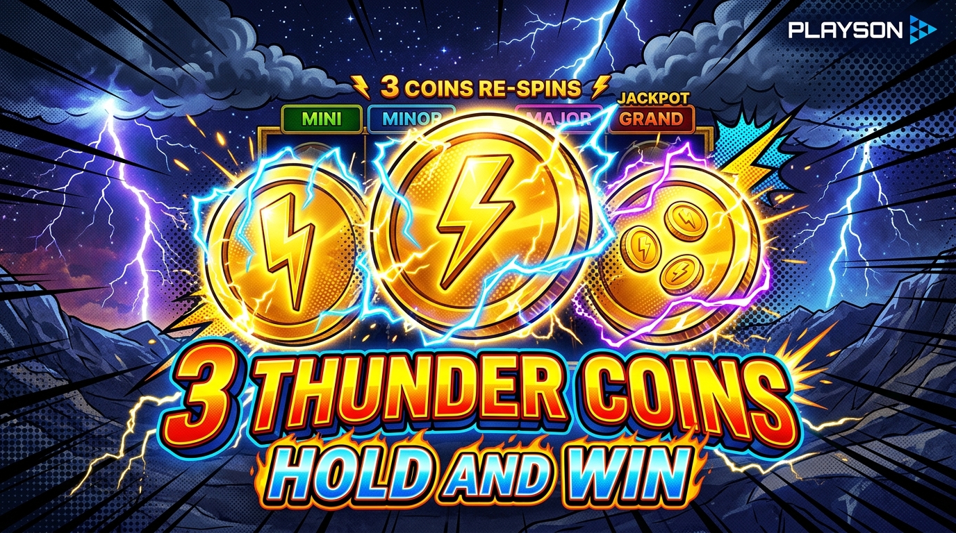 3 Thunder Coins Playson Hold and Win Bonus Feature